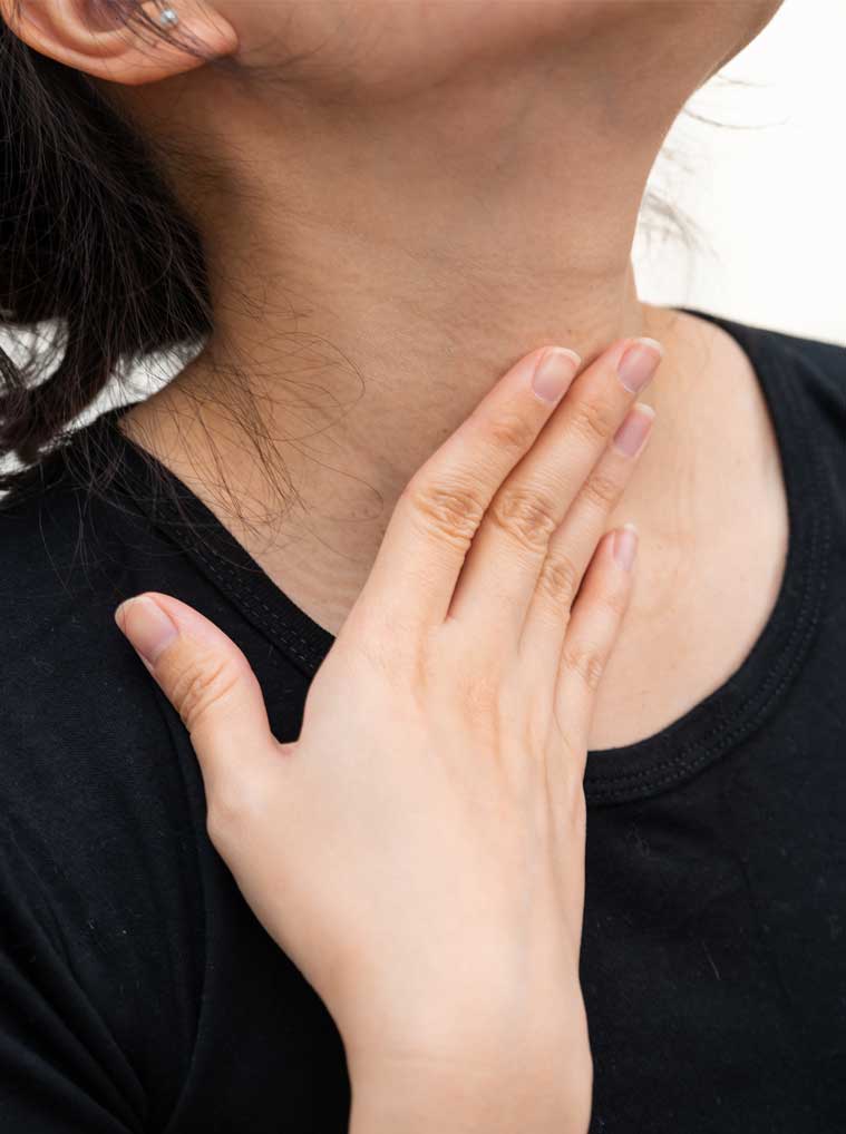 Throat of a client of a vocal feminization clinic in Quezon City